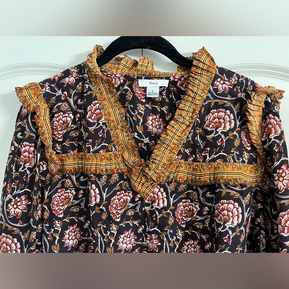 Anthropologie Othilia Sera Floral Ruffled Blouse - Picture 7 of 12